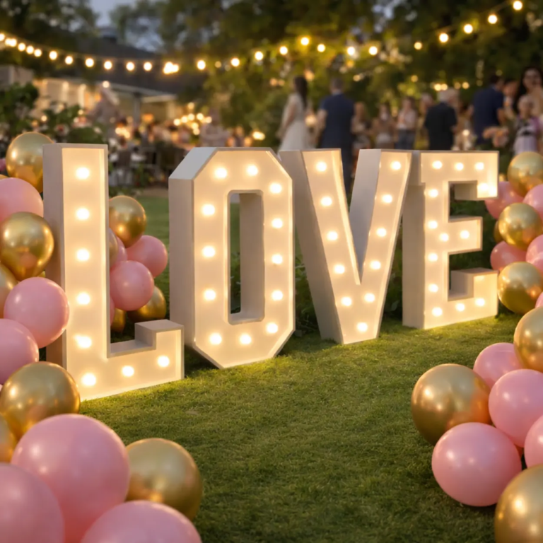 Location lettres géantes LOVE lumineuses mariage