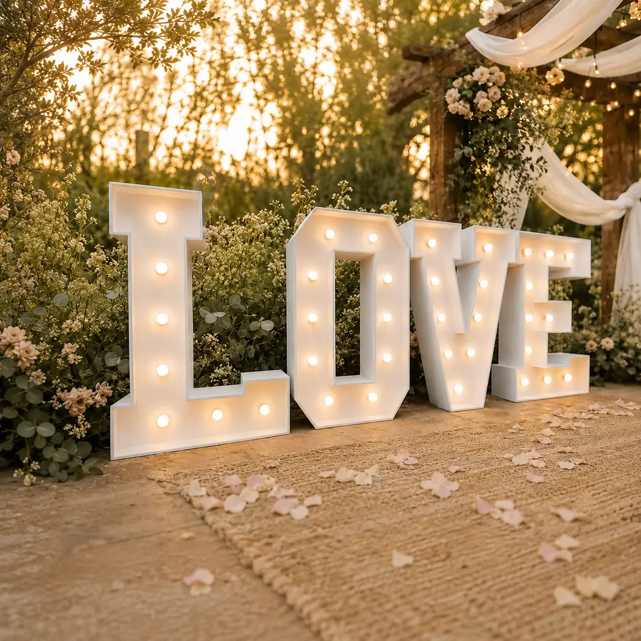 Location lettres LOVE géantes lumineuses à Agen